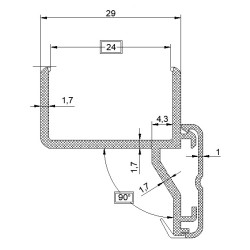 Profilé pour doubles-vitrages 24 mm Profilé pour doubles-vitrages 24 mm