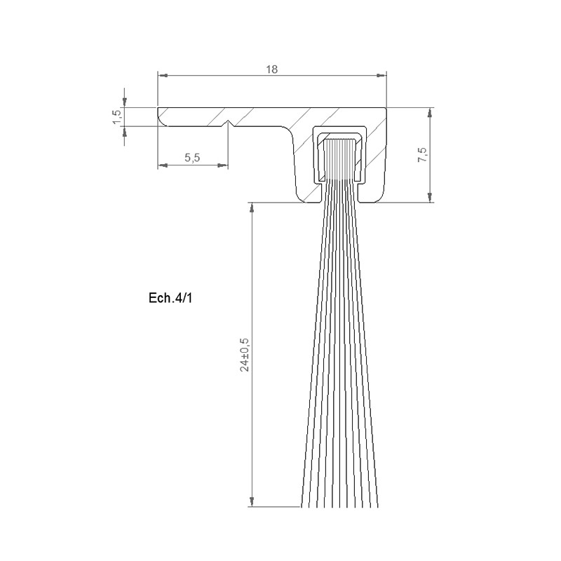 Plinthe brosse perpendiculaire B1 Plinthe brosse perpendiculaire B1