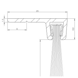 Plinthe brosse perpendiculaire B2 Plinthe brosse perpendiculaire B2