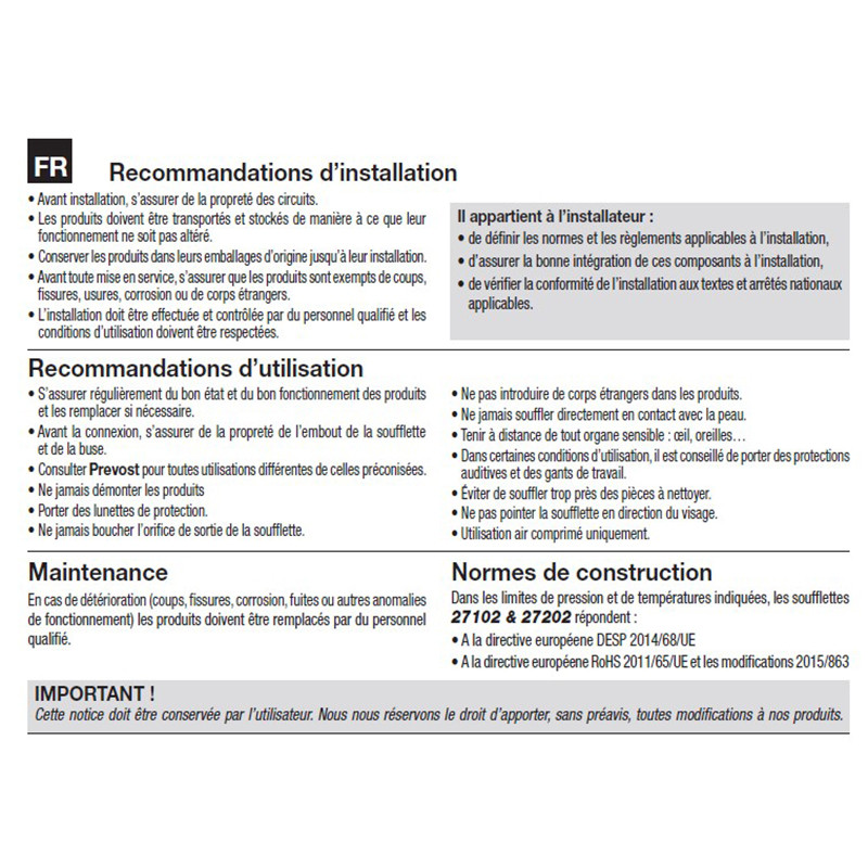 Soufflette air comprimé Soufflette air comprimé