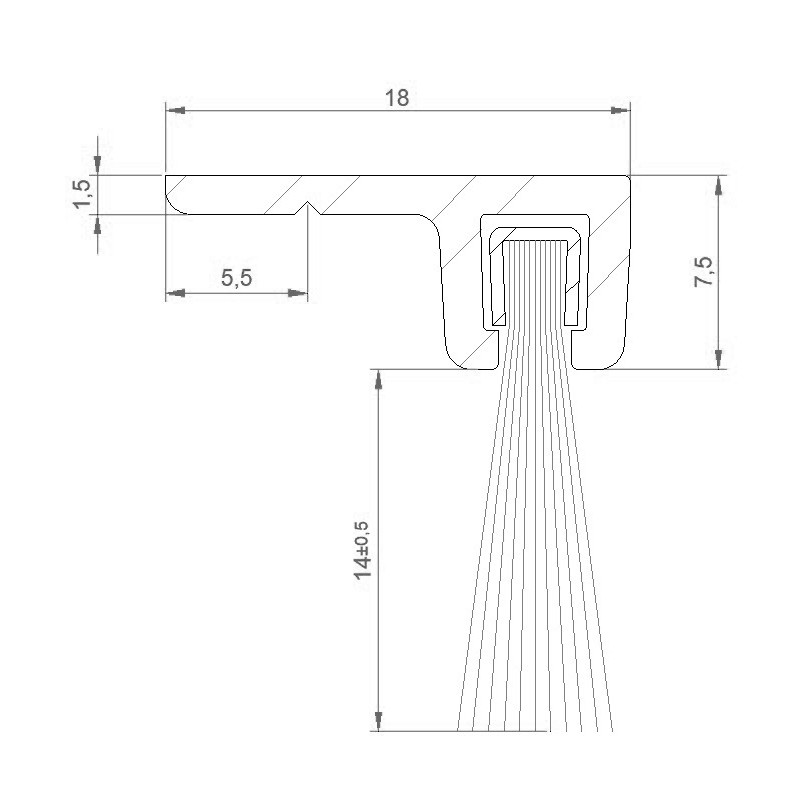 Plinthe brosse perpendiculaire B1 Plinthe brosse perpendiculaire B1