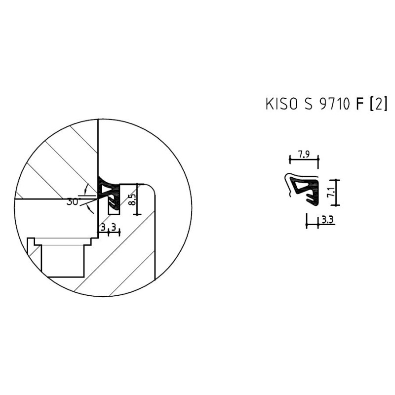 Joint S 9710 F2 pour recouvrement sur ouvrant Joint S 9710 F2 pour recouvrement sur ouvrant