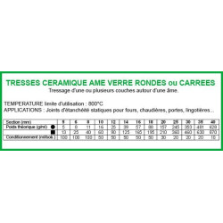 Cordon en céramique âme verre Cordon en céramique âme verre